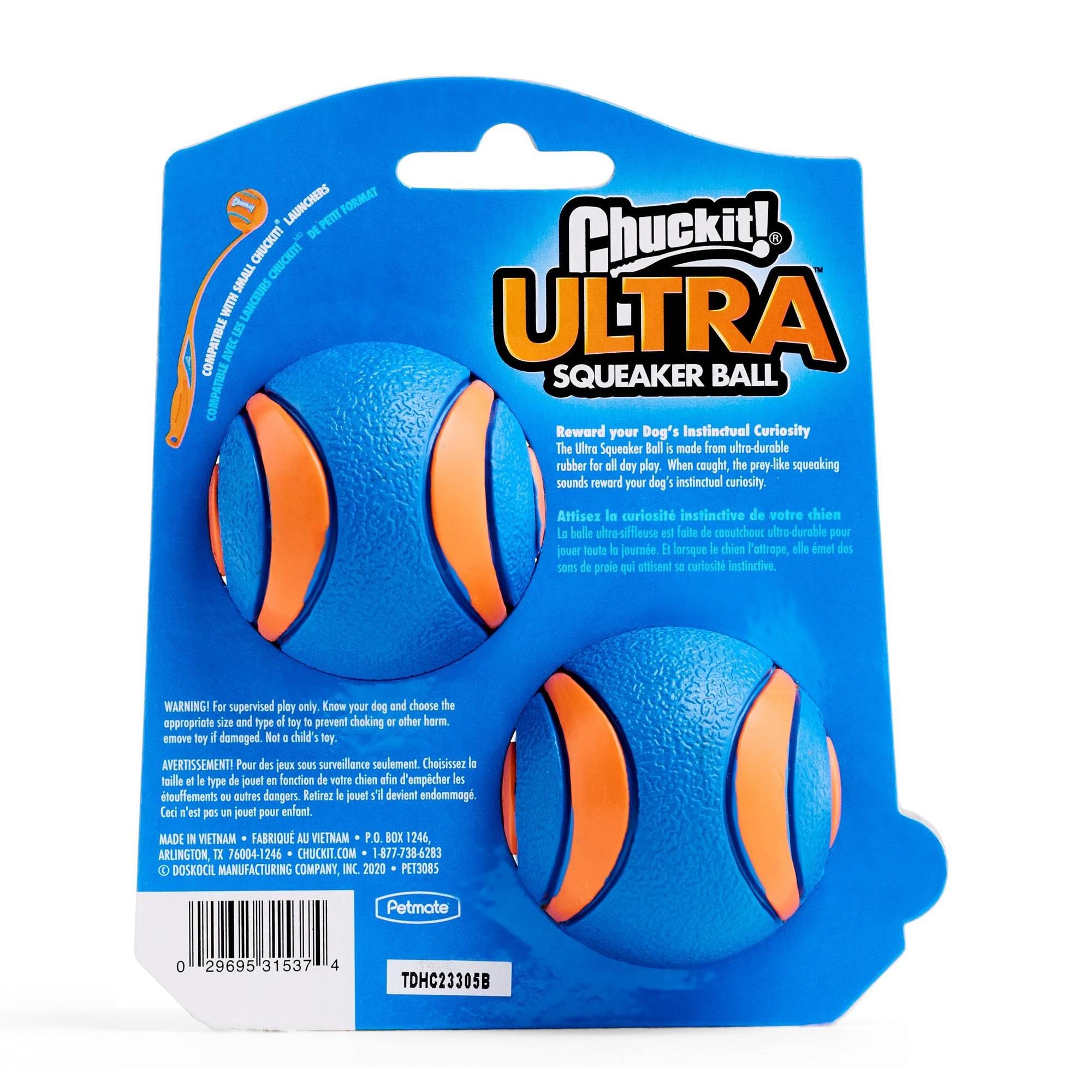 Chuckit! Ultra Squeaker, bola flotante ideal para jugar en agua y playa.