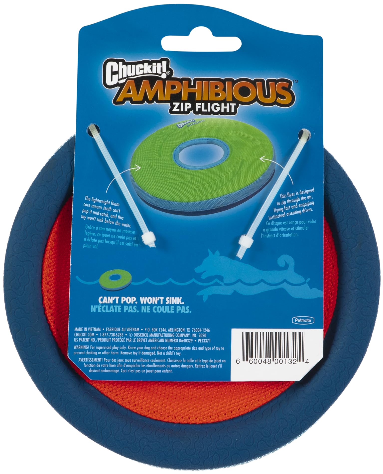 Chuckit Zipflight disco, tamaño mediano, adecuado para razas pequeñas y medianas