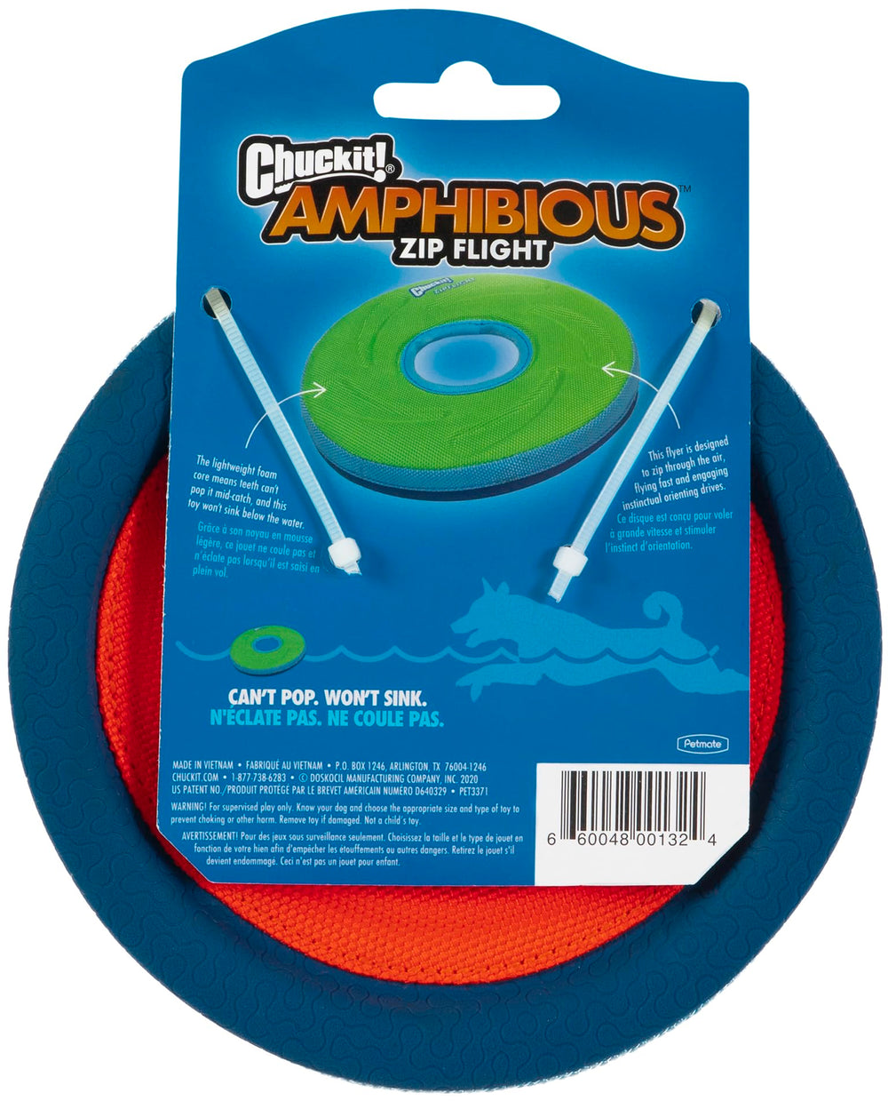 Chuckit Zipflight disco, tamaño mediano, adecuado para razas pequeñas y medianas