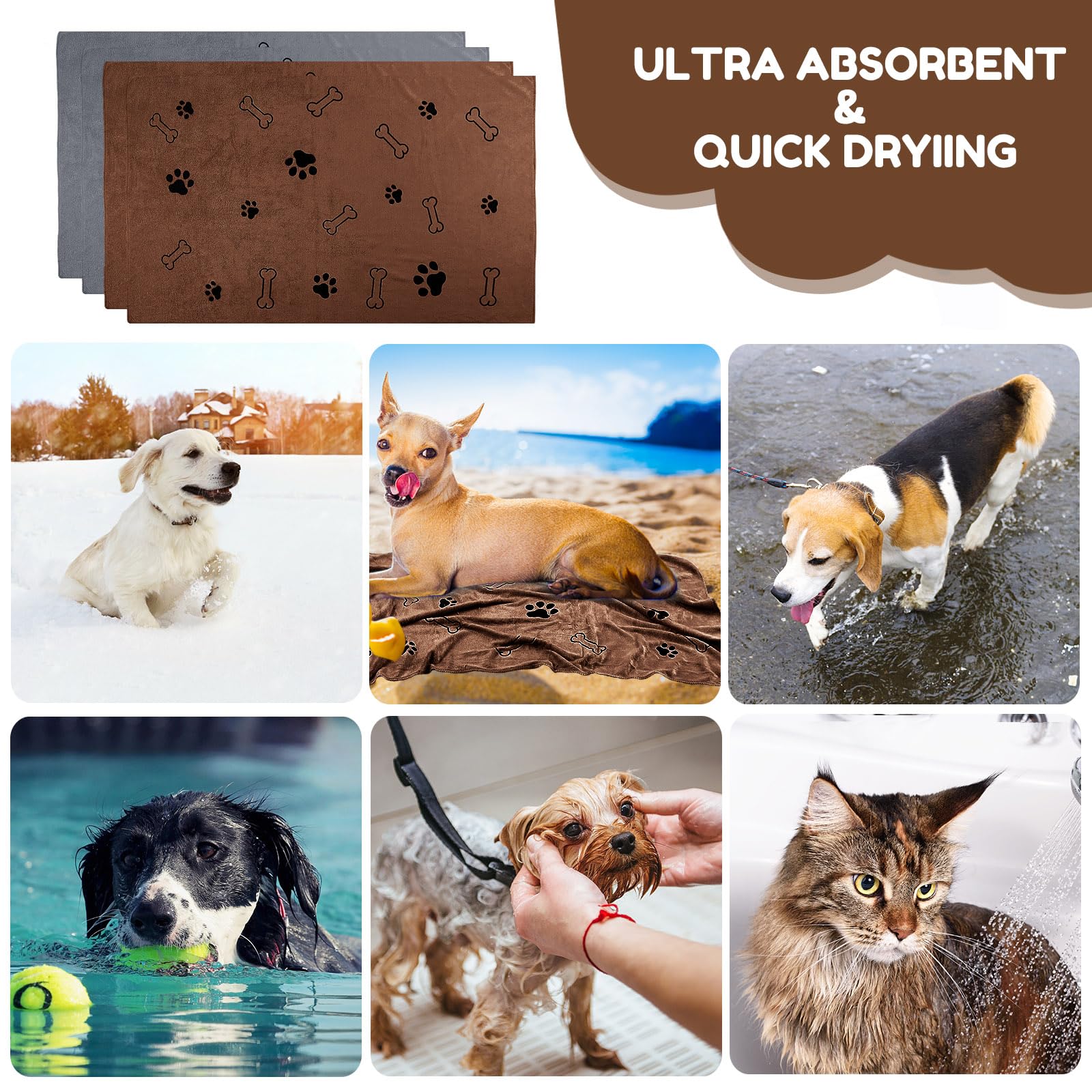 Toalla Chumia para mascotas, tacto suave para secar tras el baño.