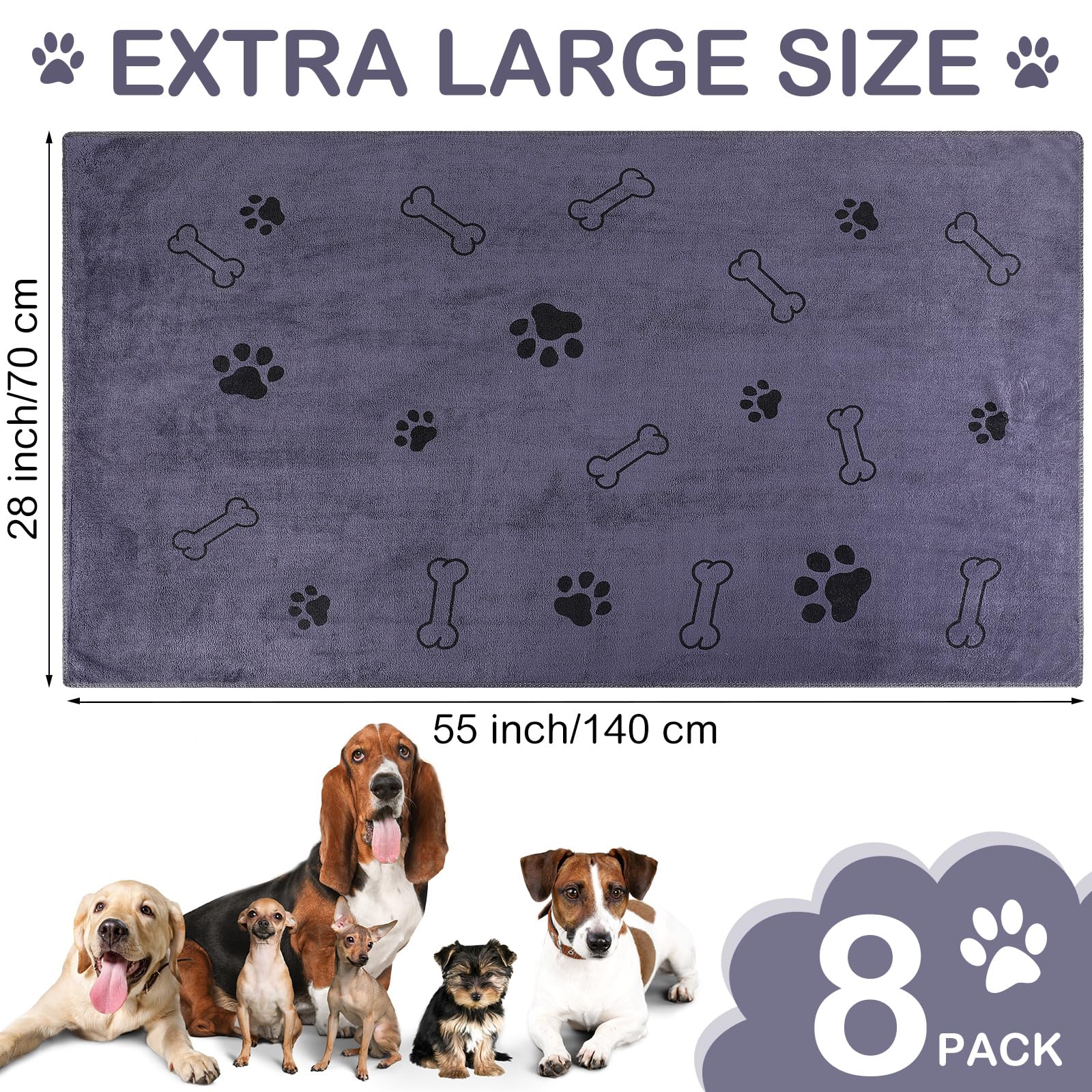 Chumia toallas para perros, secado eficiente y protección de muebles y coche.