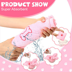 Toalla Chumia con diseño de hueso para perros.