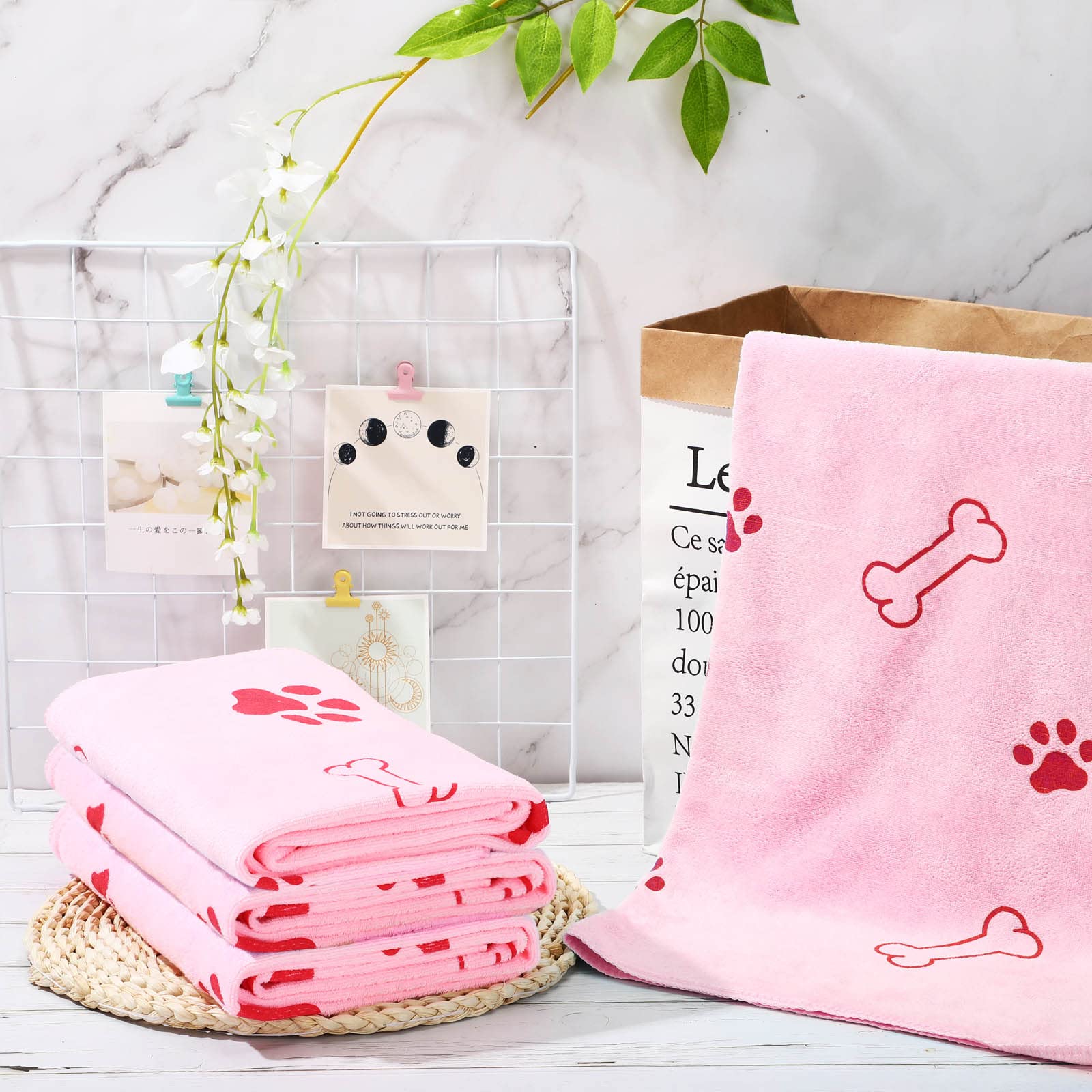 Chumia, toalla suave para secar al perro tras el baño.