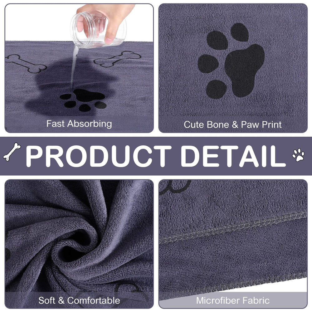 Toallas con huellas y huesos, diseño atractivo para peluditos