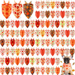 Chunful bandana para perros con calabazas variadas, ideal para el look otoñal.