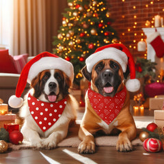 Bandanas Chunful con dibujos de Santa para perros, añade encanto navideño en paseos.