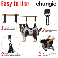 Chungie hamaca de malla transpirable para cuidado cómodo del perro.