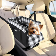 CHZUOBER asiento central para perro en coche, vista frontal para seguridad y comodidad.
