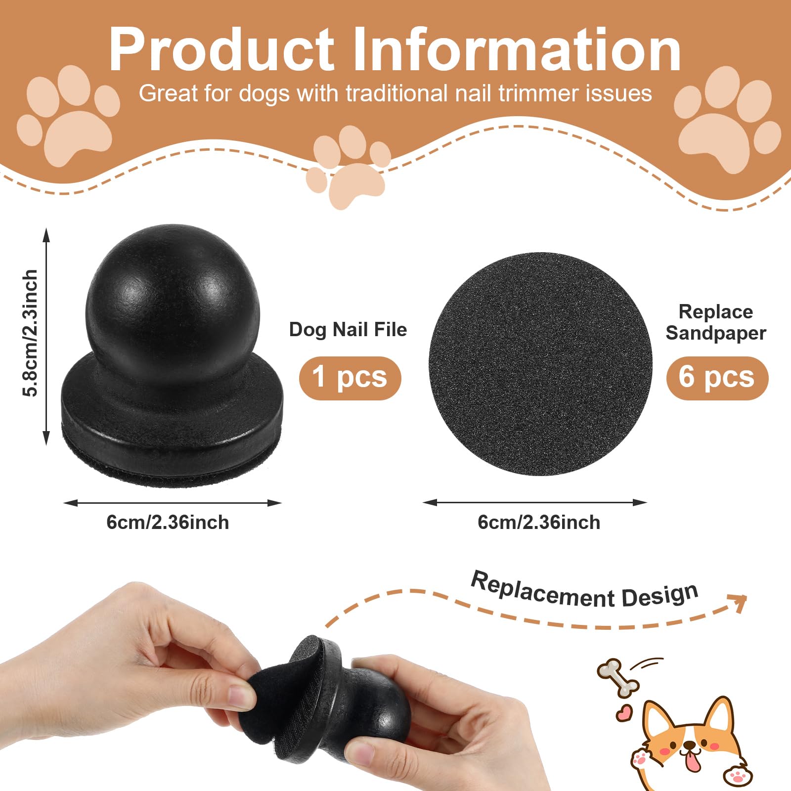 CIATBYYJ lima uñas perro ergonómica para manejo cómodo.