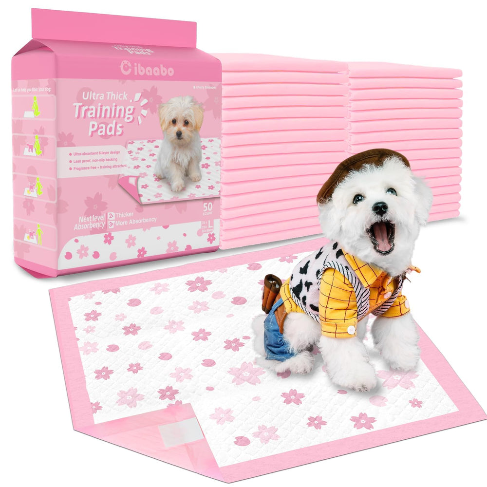 Cibaabo almohadillas rosas para cachorros con diseño sakura, ideal para entrenamiento.