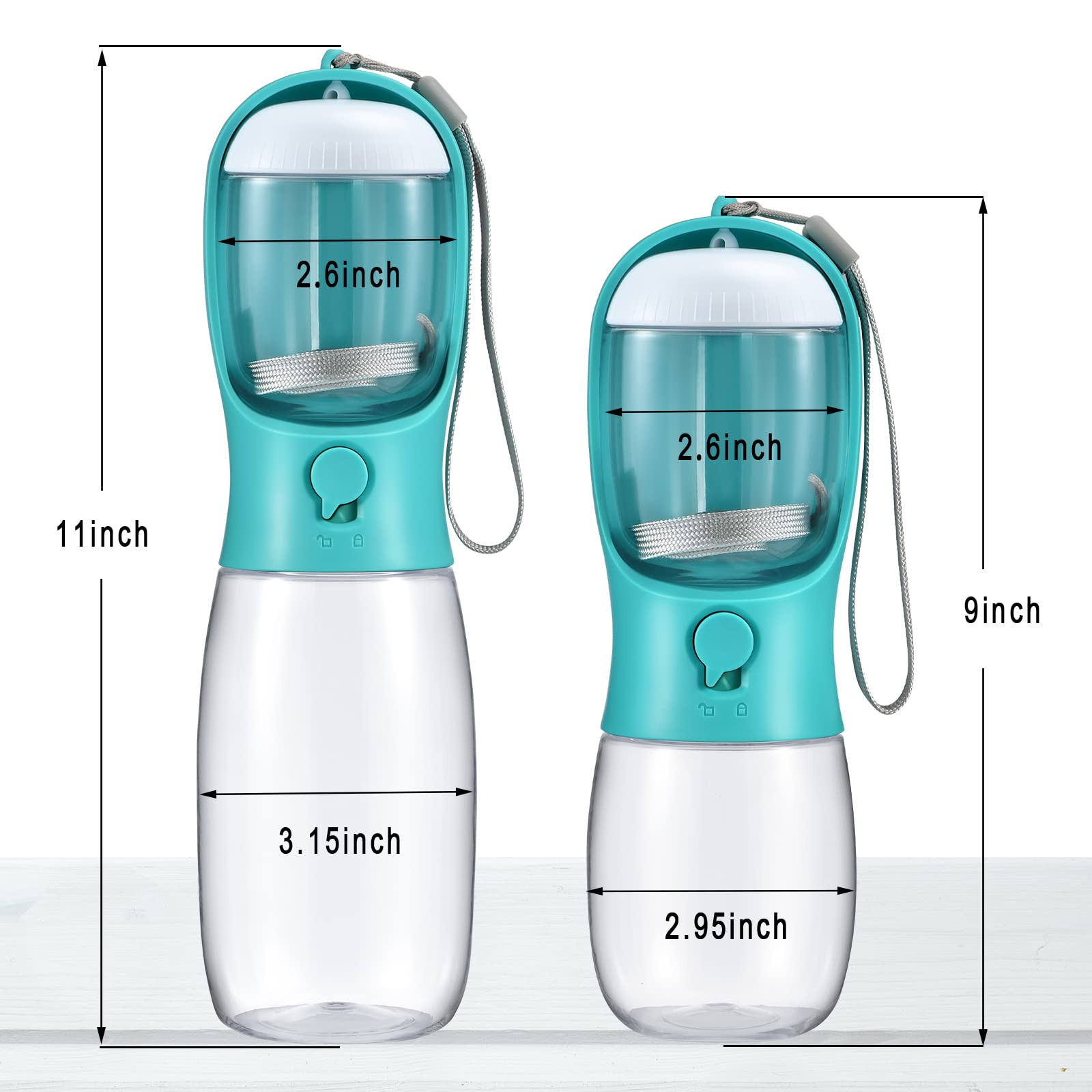 Botella Cibaabo de 300ml para cachorros y paseos cortos.