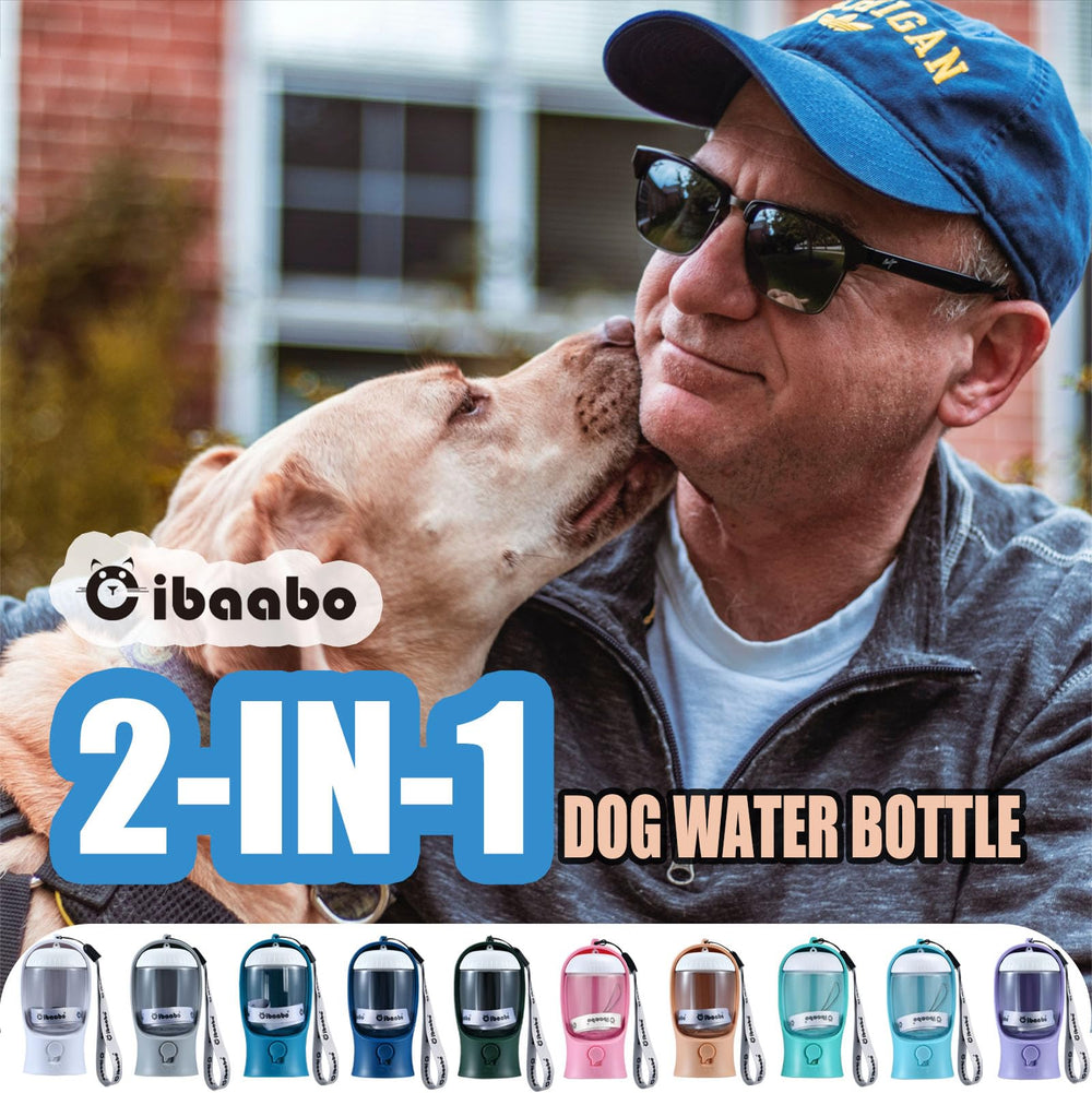 Cibaabo botella-agua-300ml, tamaño compacto para caminatas cortas con cachorros.