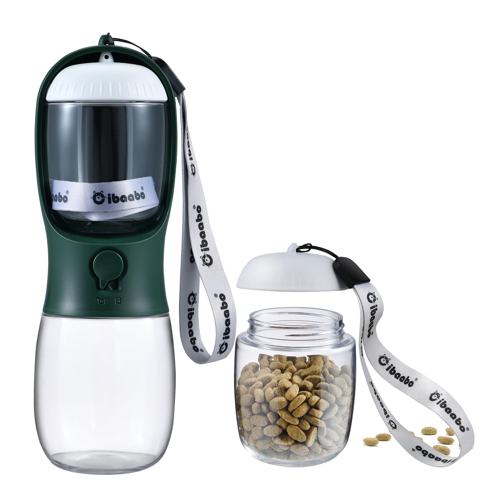 Cibaabo botella-agua-contenedor-alimento, ideal para mantener agua y snacks durante paseos.