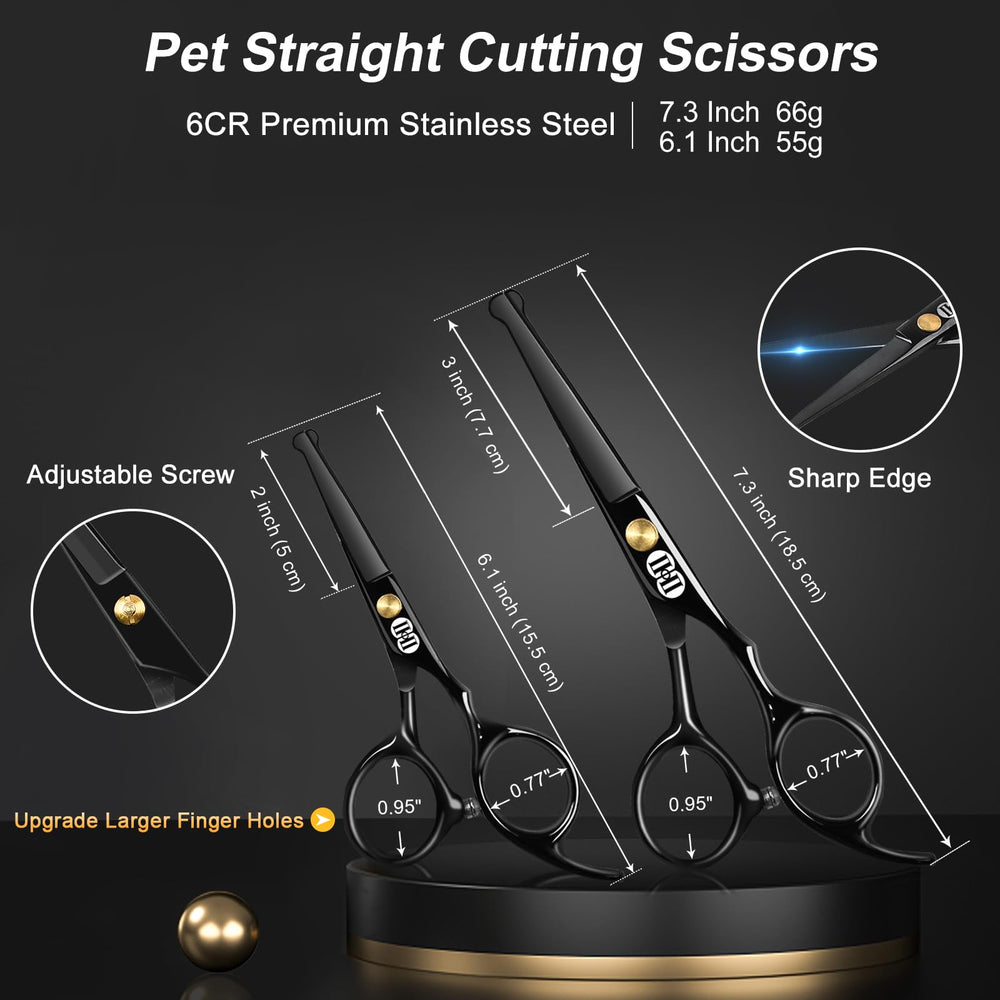 CIICII tijeras para perros 7-3 pulgadas, corte recto suave para pelaje.