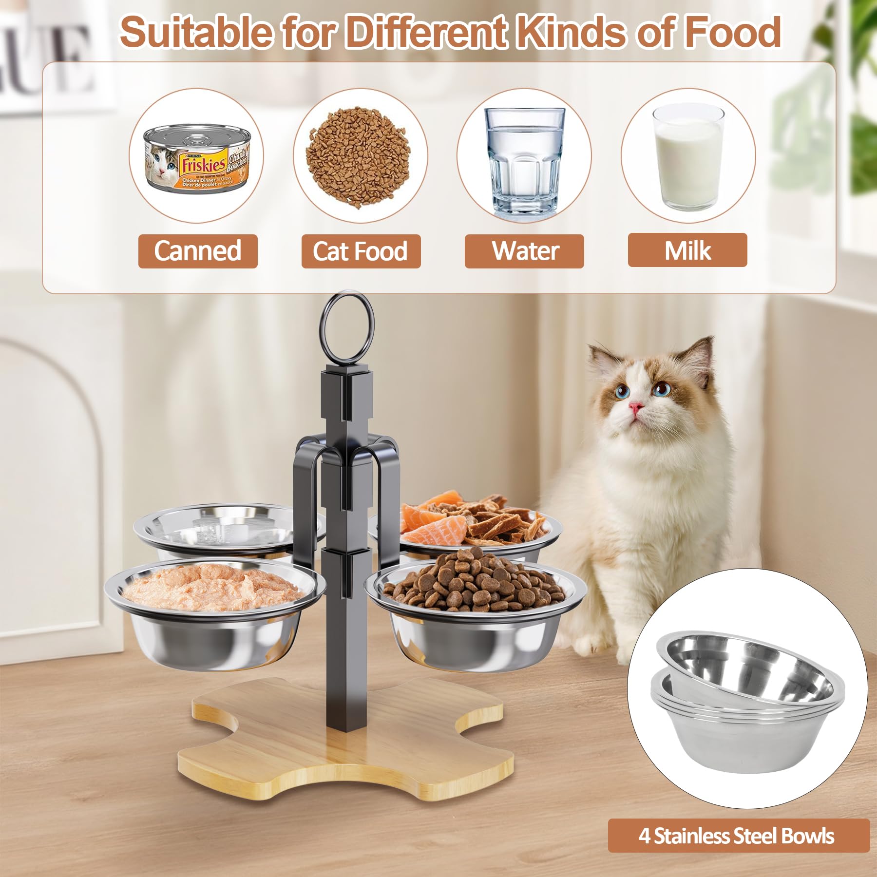 CILXGQLN conjunto de cuatro cuencos facilita separar comida y agua.