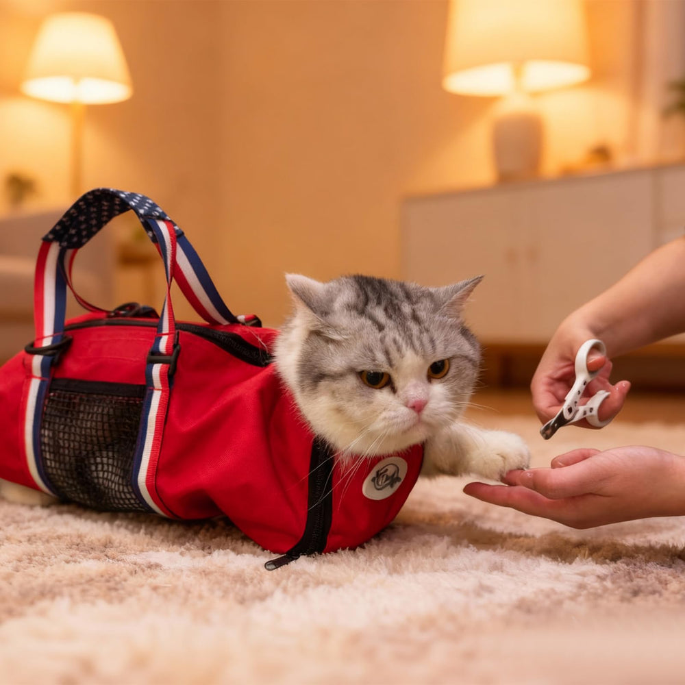 Cinf bolsa para gato, limpieza rápida y fácil tras la sesión de cuidado.