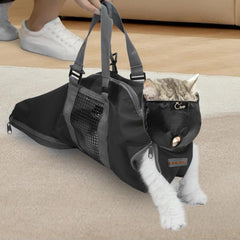 Cinf bolsa de grooming para gatos negro facilita el baño sin arañazos ni mordidas.
