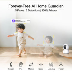 CINMOORE cámara interior wifi dual: conexión estable y menos interrupciones