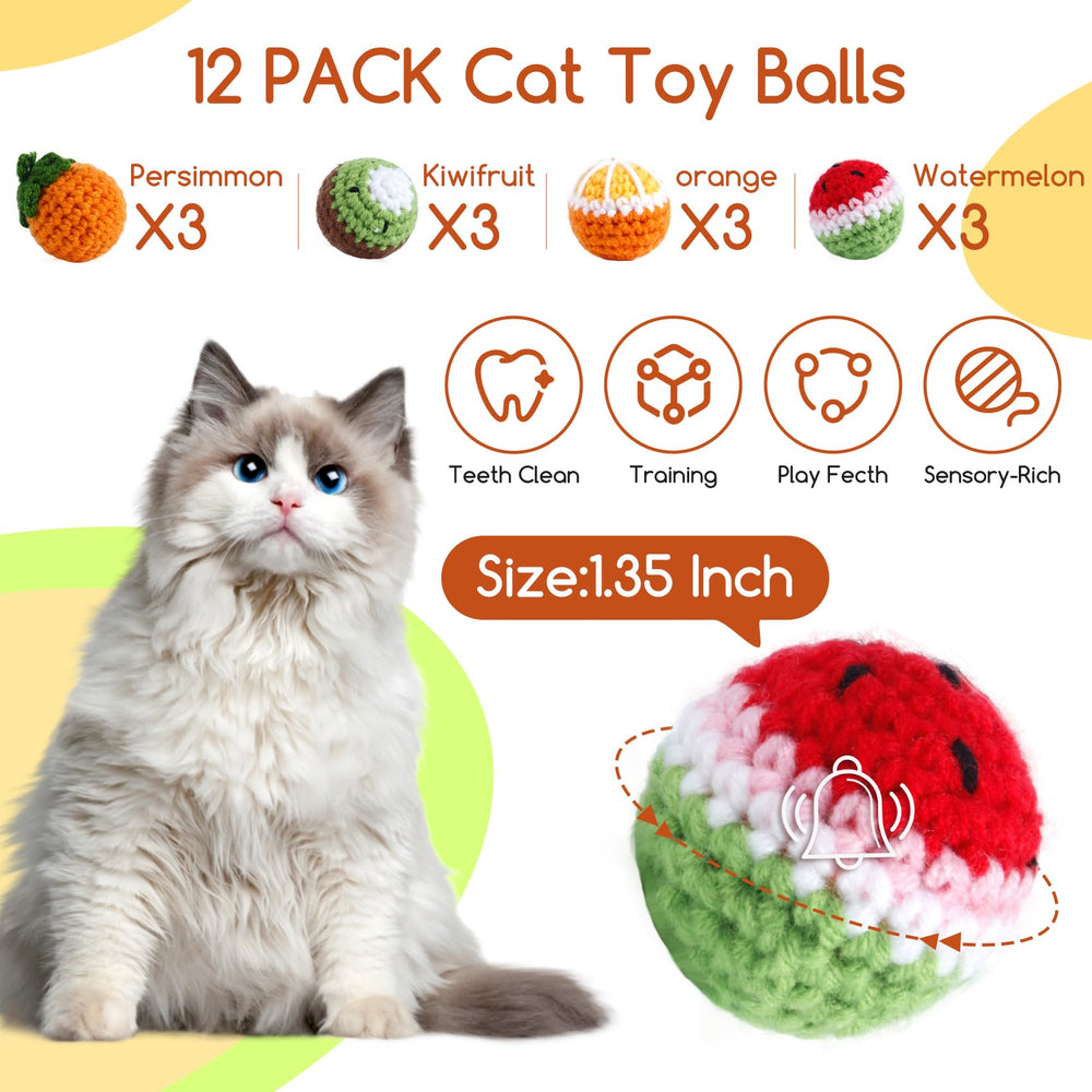 Lote de doce bolas Cipsken con campana para gatos curiosos.