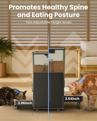 CityFlee alimentador con dos cuencos para dos gatos sin peleas