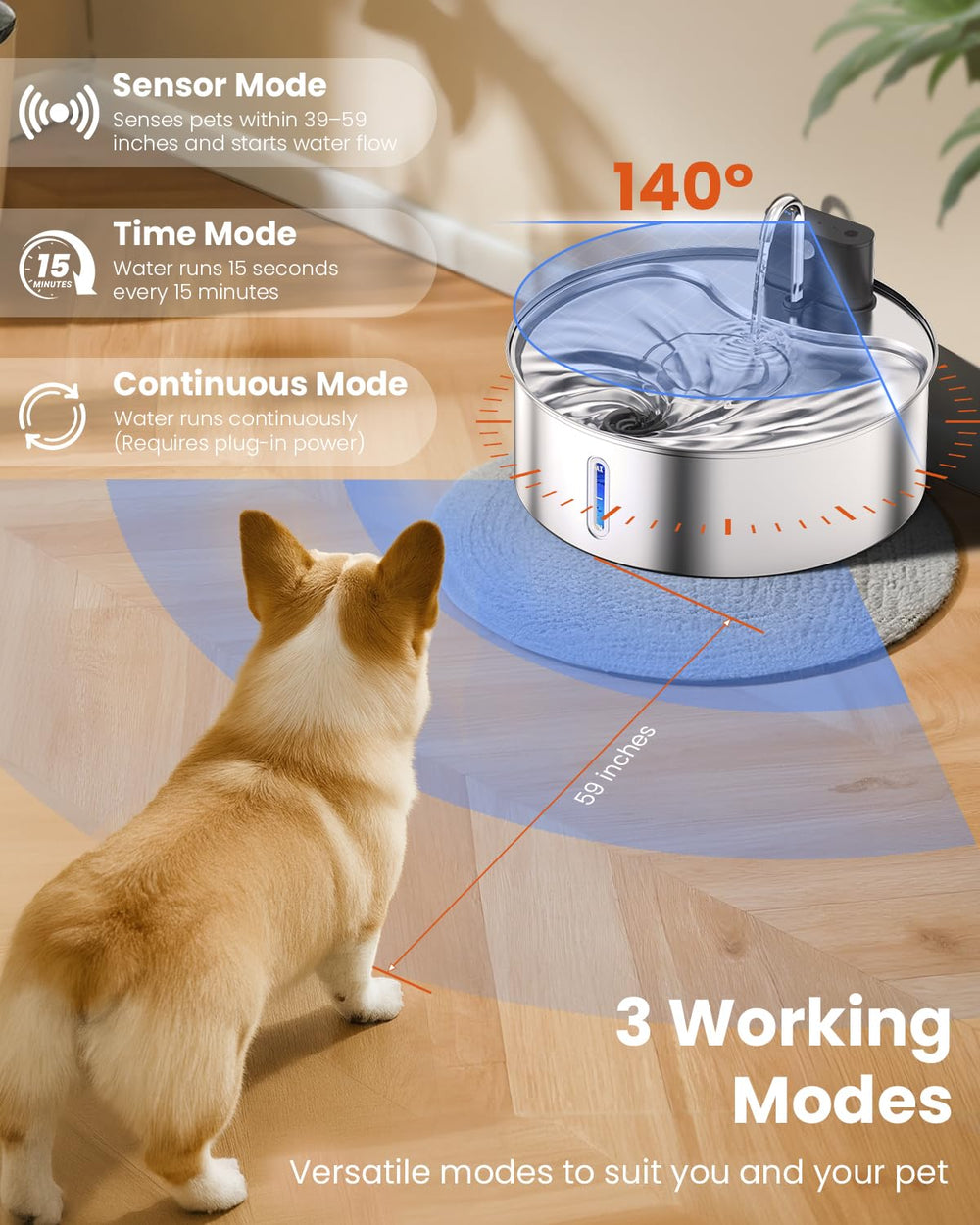 Cityflee sensor-activacion-agua-perros detecta proximidad para flujo cómodo.