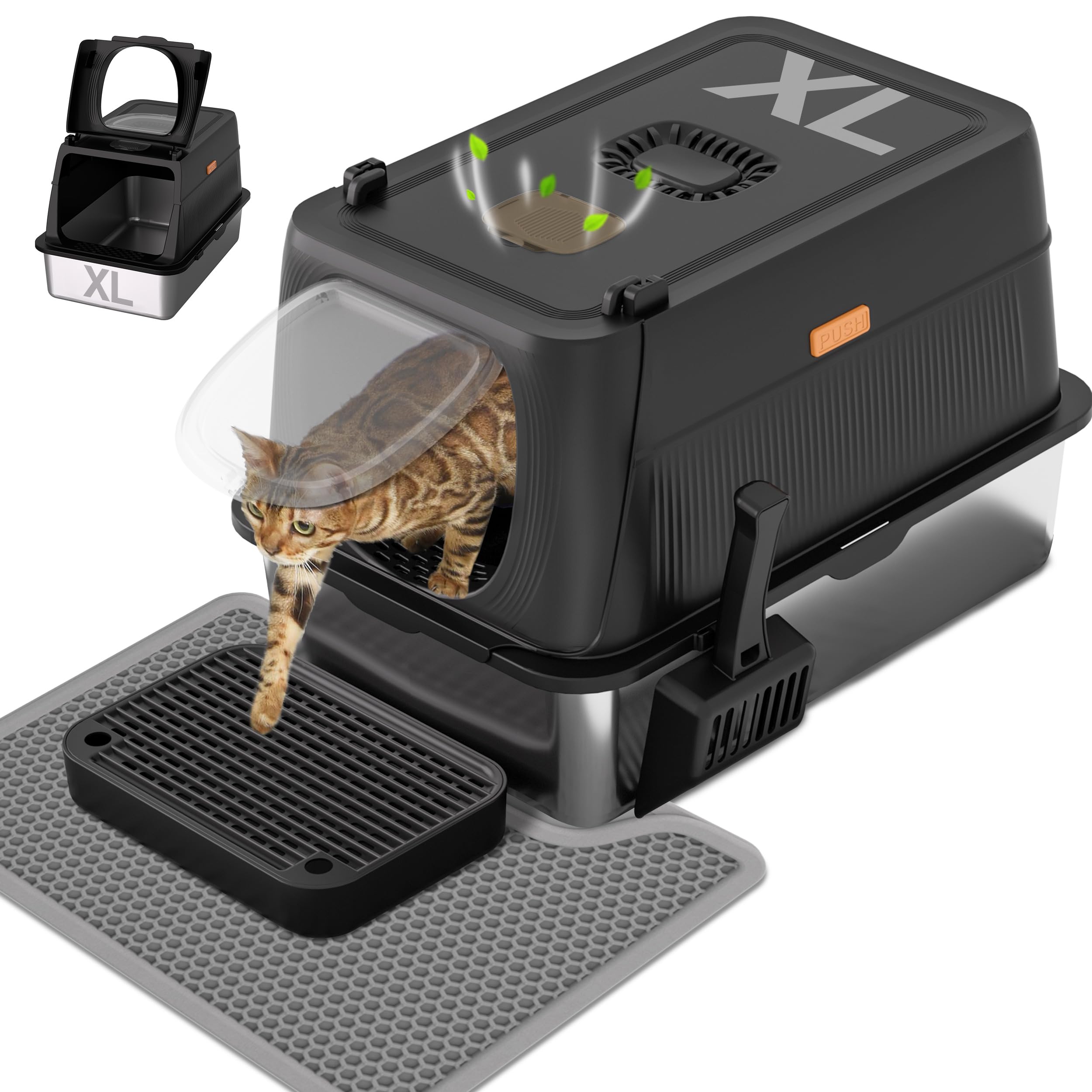 Caja Citylife XL con tapa: espacio cómodo para gatos grandes y limpieza sencilla.