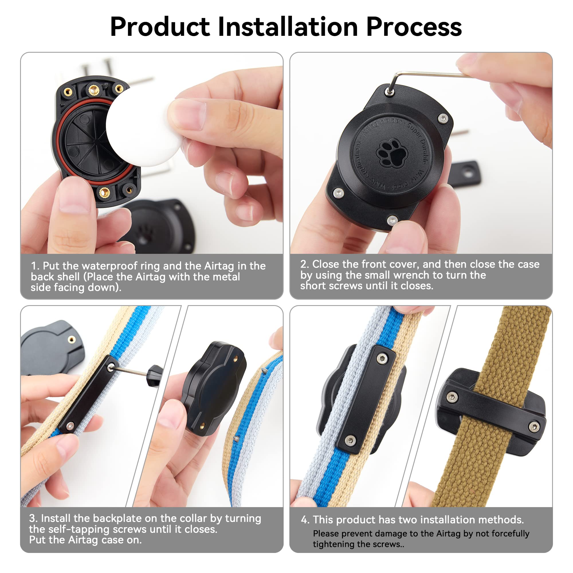 CityWay AirTag collar holder resistente al lodo y al agua.