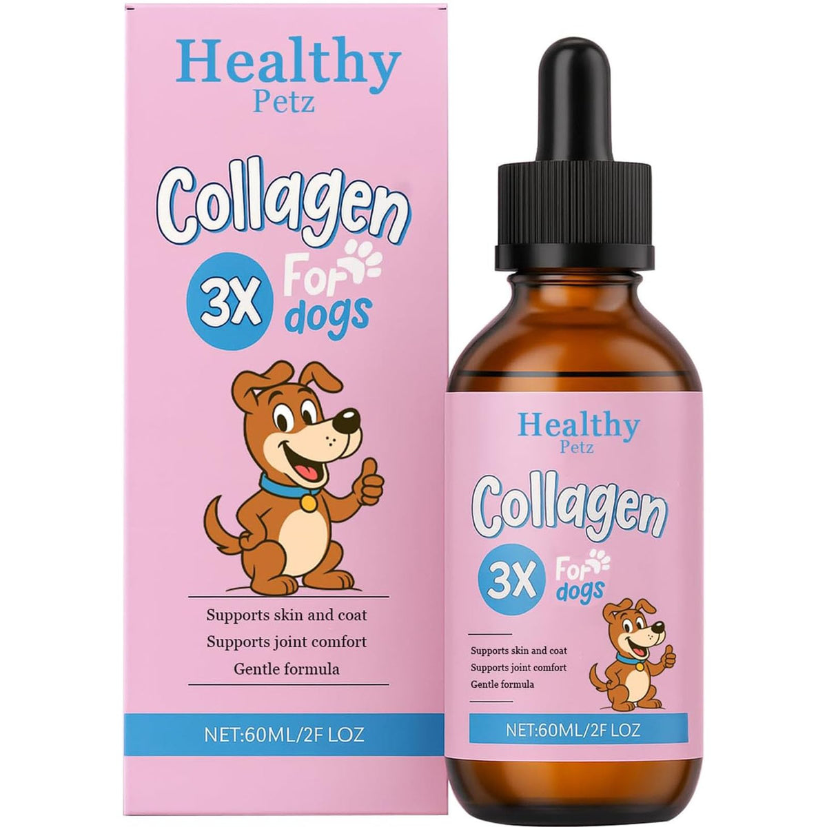 CIVGICY Petz Collagen para perros, botella 2oz, posible apoyo articular.