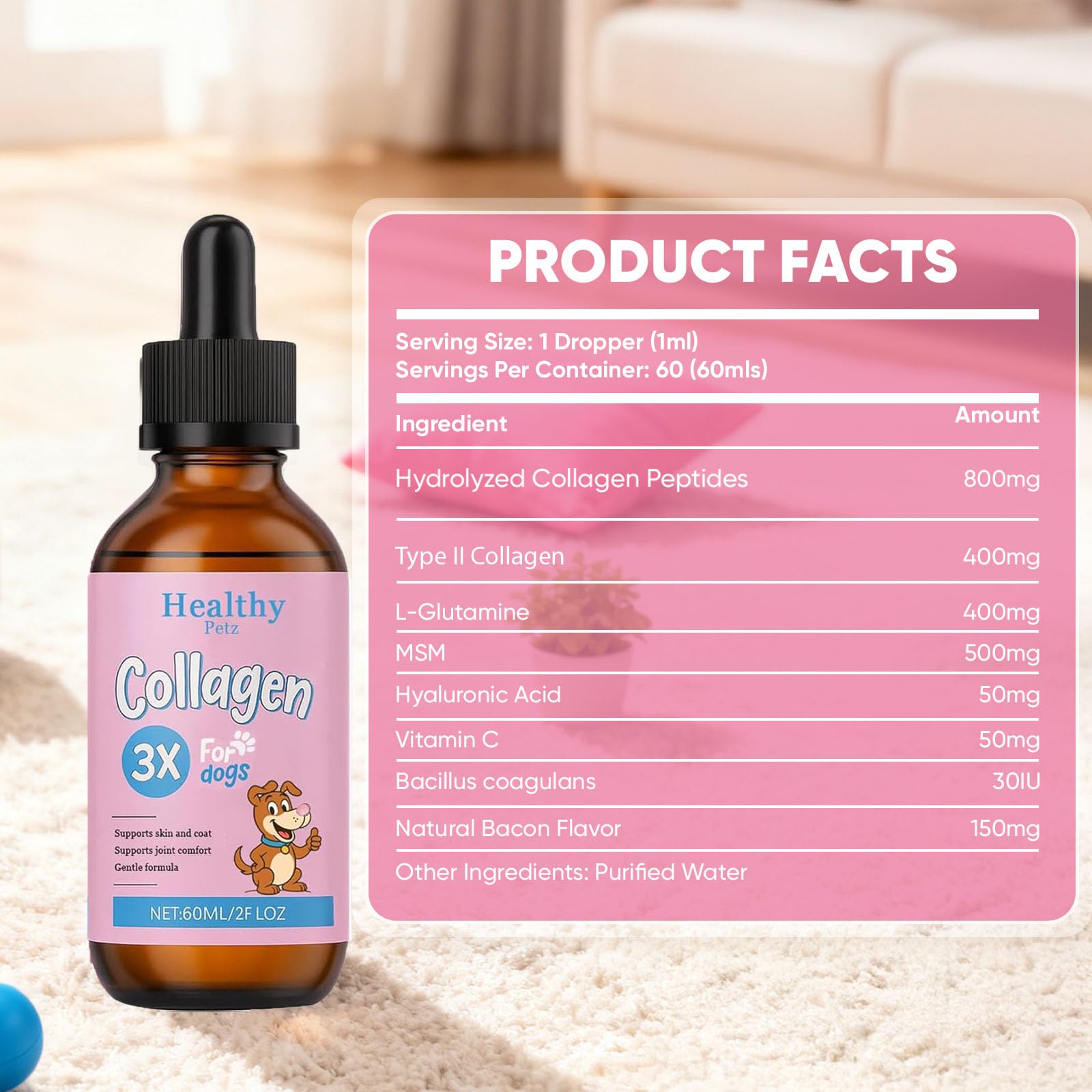 CIVGICY Petz Collagen, apoyo para piel y pelaje saludables.