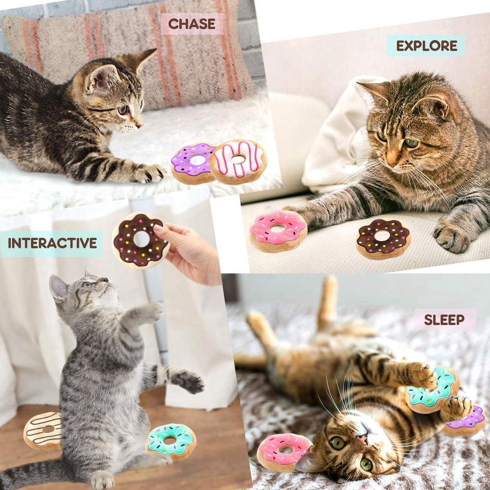 CiyvoLyeen donut-catnip-juguete-suave: ideal para acariciar y morder con seguridad.