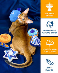 CiyvoLyeen menorah de peluche con jerba gatera para estimulación