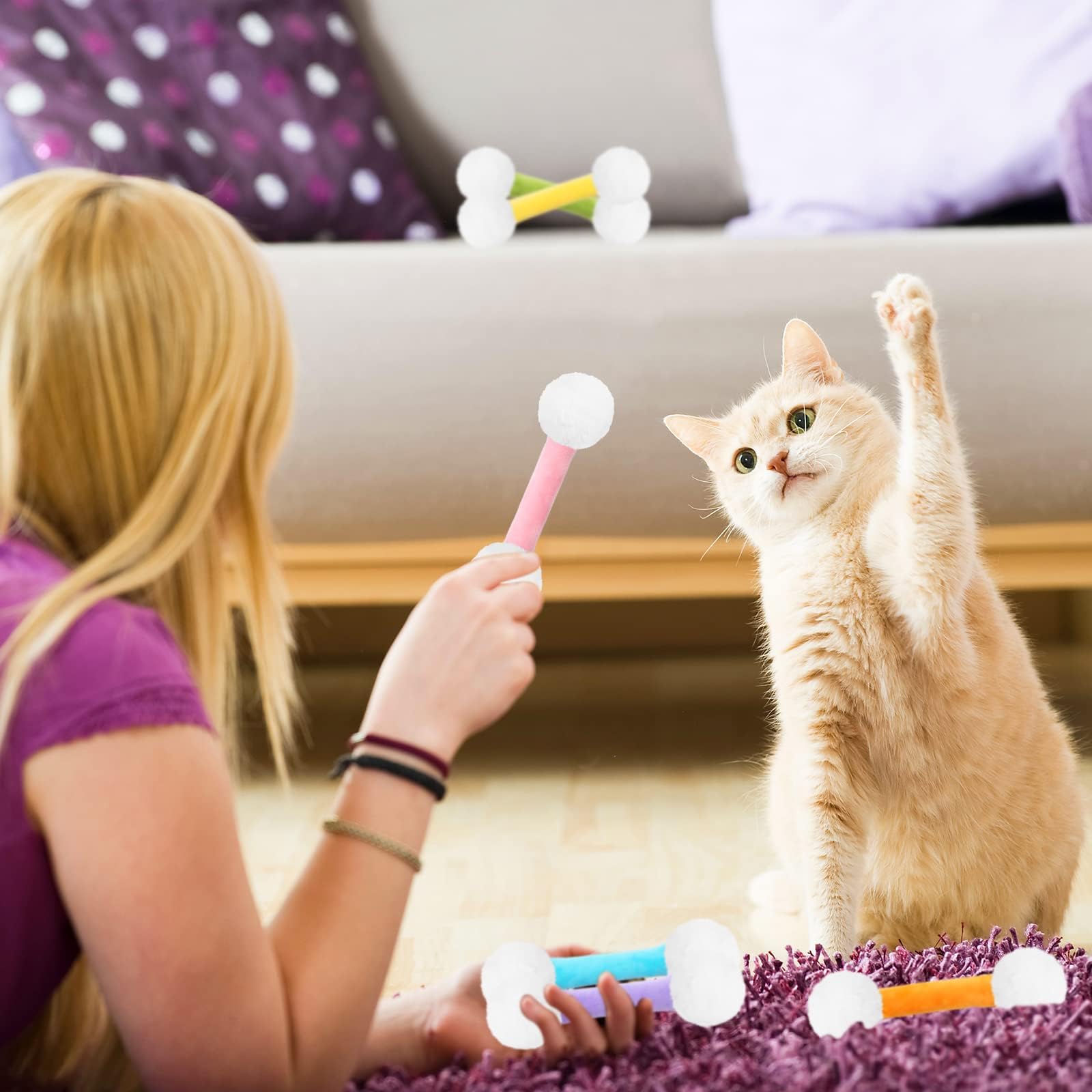 CiyvoLyeen regalo ideal para amantes de gatos, conjunto de seis juguetes