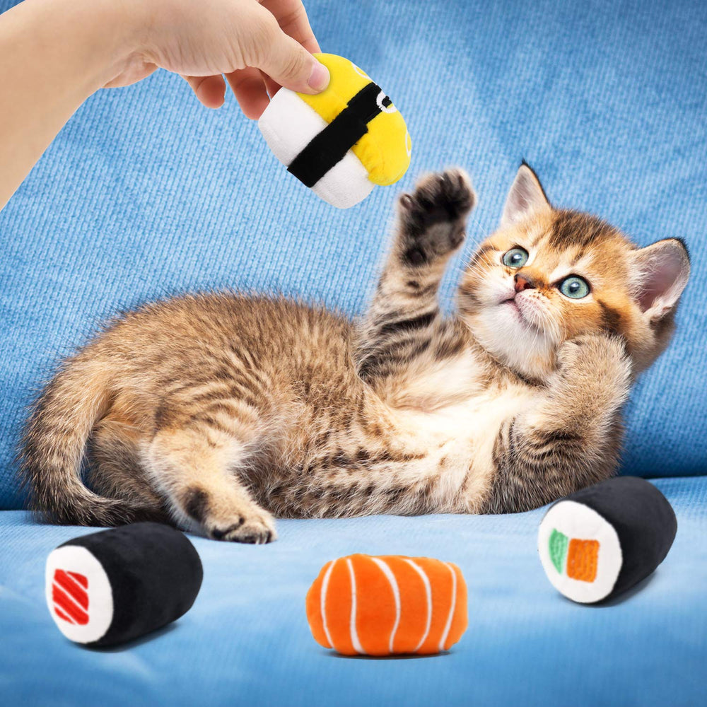 CiyvoLyeen juguete sushi gato pepino, colores suaves y juego estimulante.