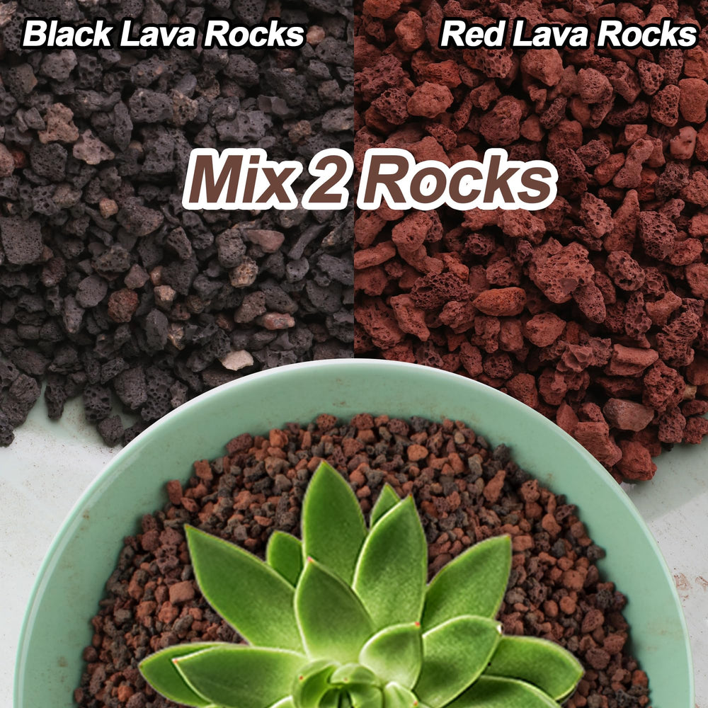 CJGQ rocas lava negras y rojas absorben exceso de agua para evitar encharcamientos.
