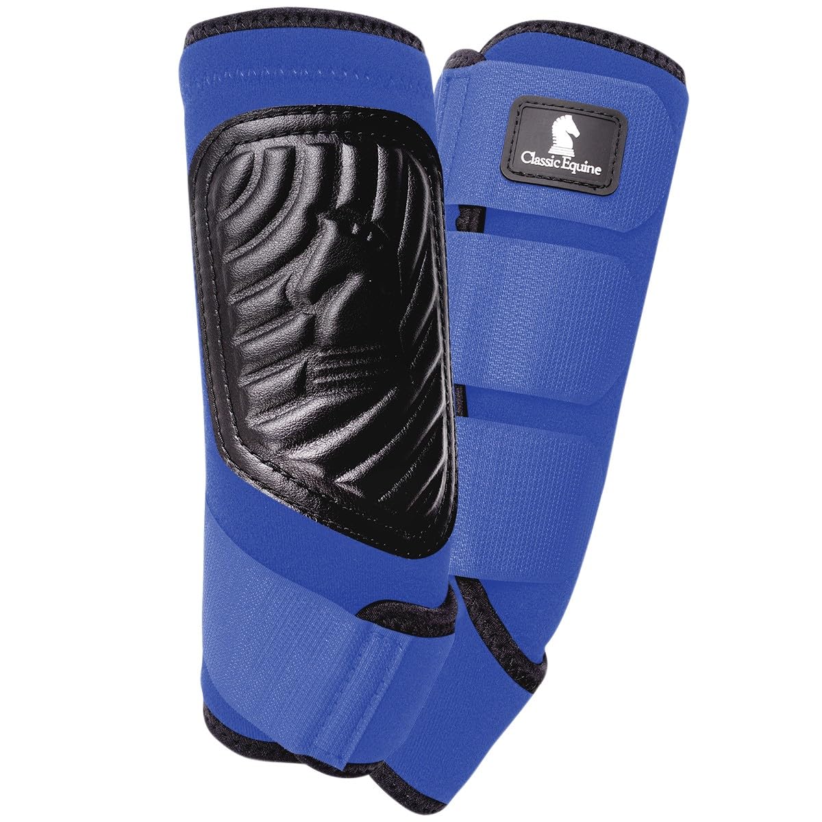 Classic Equine ClassicFit botas de eslinga delanteras azules con ajuste ergonómico.
