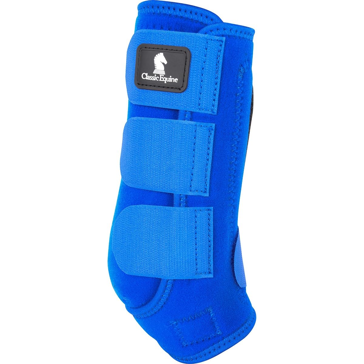 Classic Equine ClassicFit botas de eslinga delanteras azules con bordes rematados.