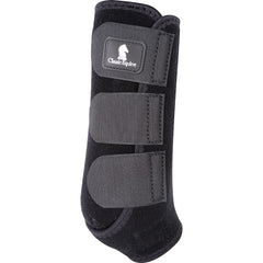 Classic Equine ClassicFit Sling Boot frente negro, protección ergonómica para la pierna del caballo