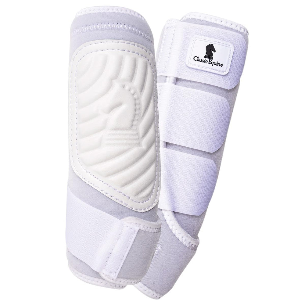 Classic Equine bota de eslinga frontal blanco mediano con ajuste cómodo