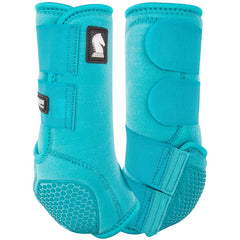 Classic Equine Flexion Legacy2 bota trasera en Aqua, tamaño Mediano, soporte estable para movimiento natural.
