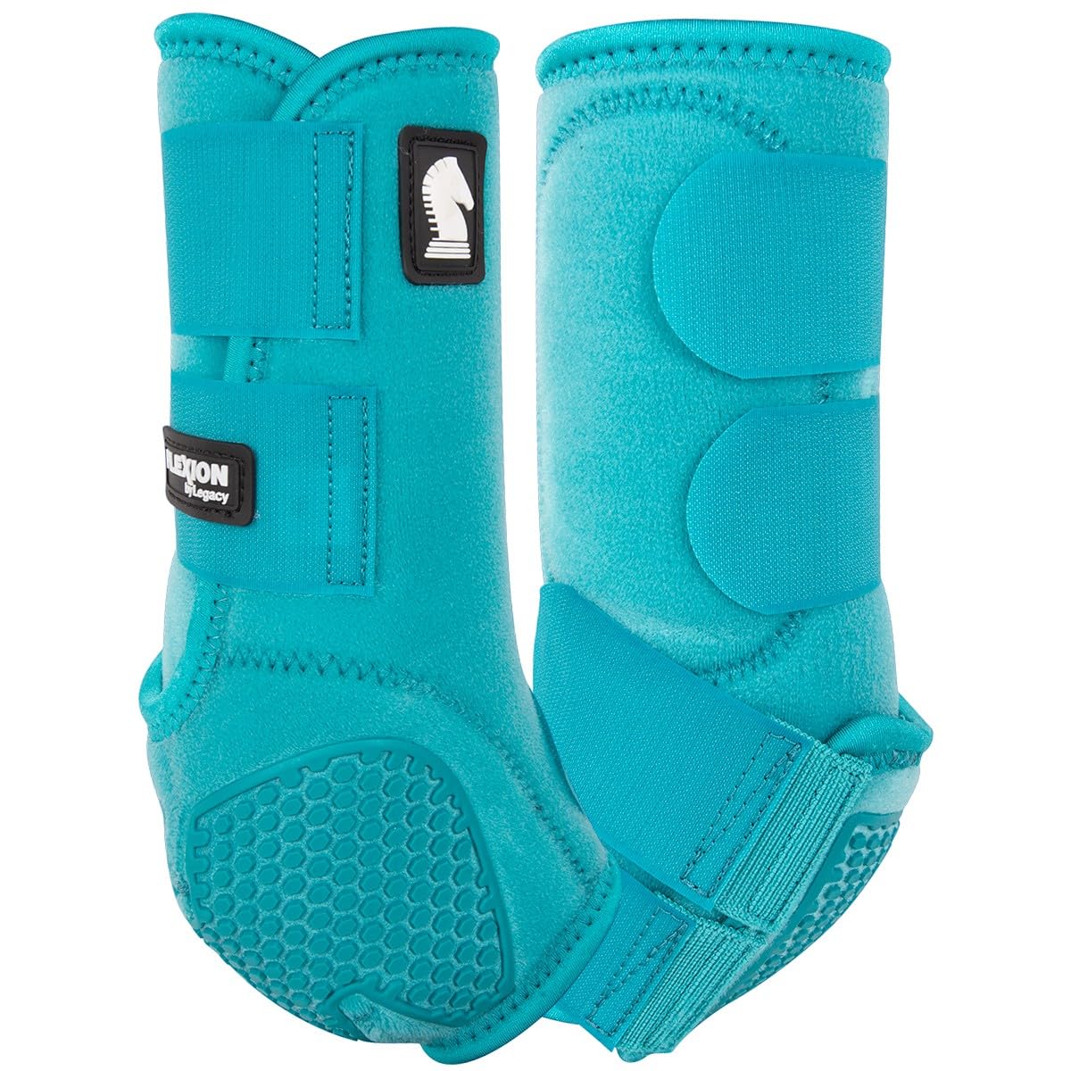 Botas delanteras Classic Equine Flexion de Legacy2 en azul aqua para mayor soporte.