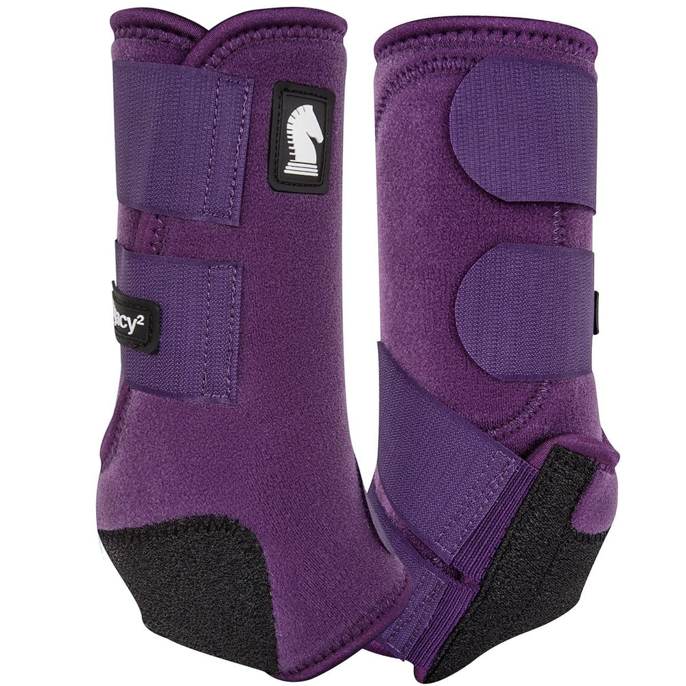 Legacy2 frontal en color purpura ofrece soporte estable para la articulación fetlock durante entrenamiento