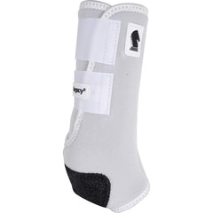 Legacy2 de Classic Equine: bota trasera blanca para protección frente a lesiones por cruce de patas.