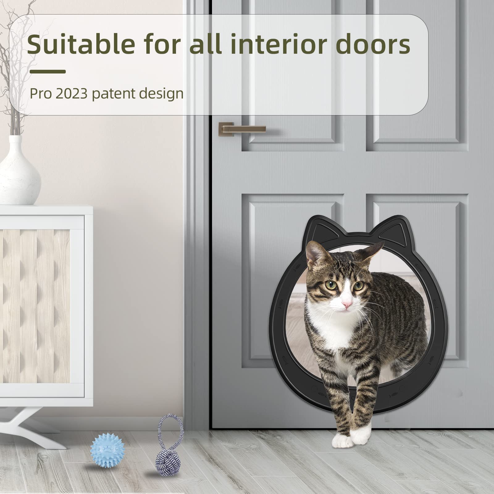 Classicmacher Puerta Gato Grande material ABS: resistencia duradera para uso diario.