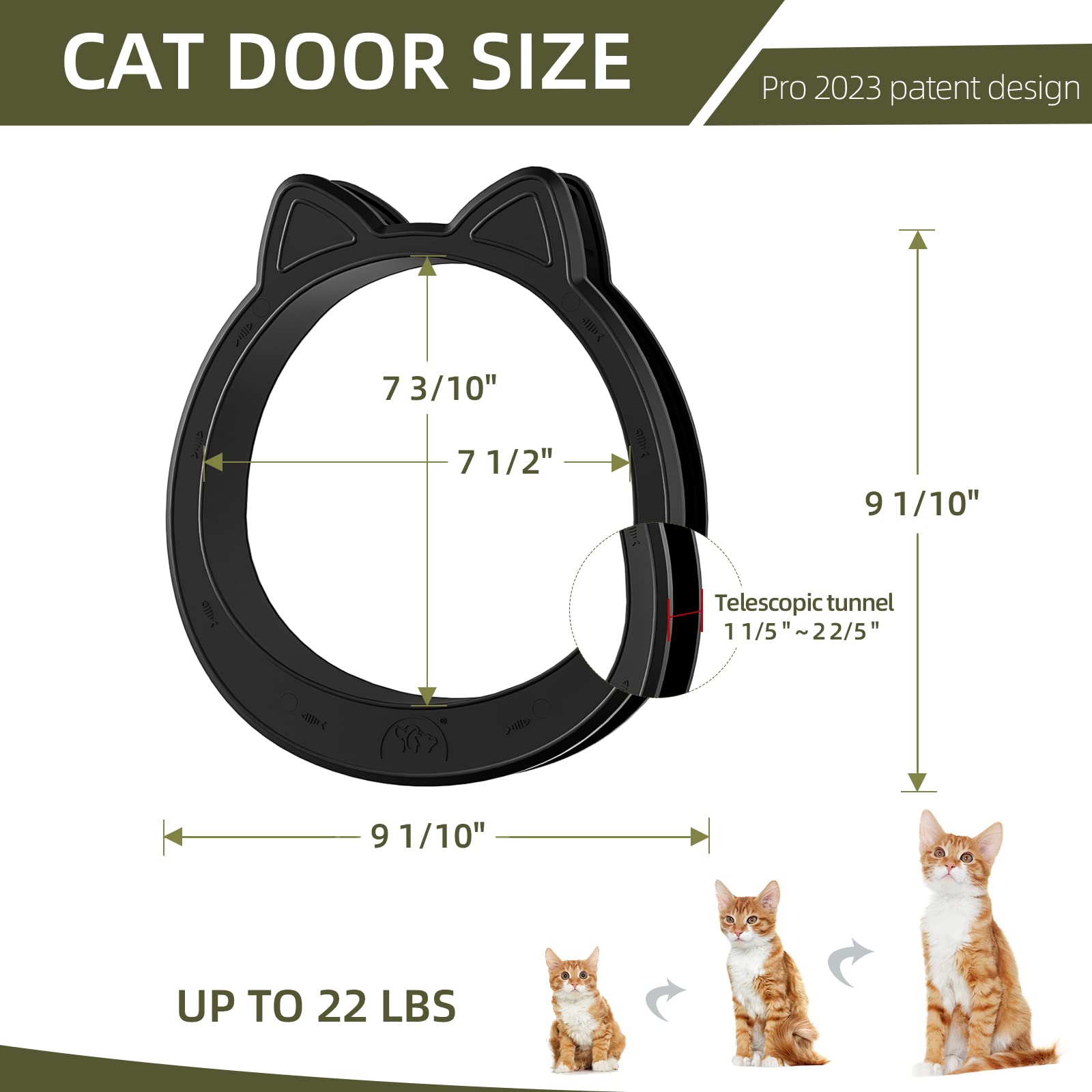 Classicmacher Puerta Gato Grande sin entrenamiento: lista para usar de inmediato.