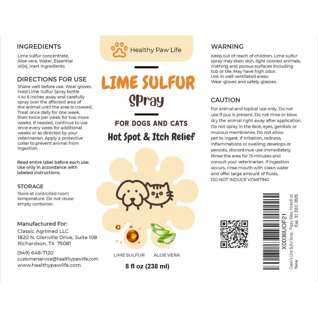 Classic's Lime Sulfur Dip: aloe vera para mantener la humedad de la piel