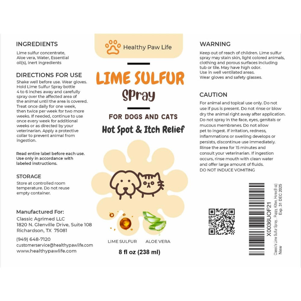 Classic's Lime Sulfur Dip: aloe vera para mantener la humedad de la piel