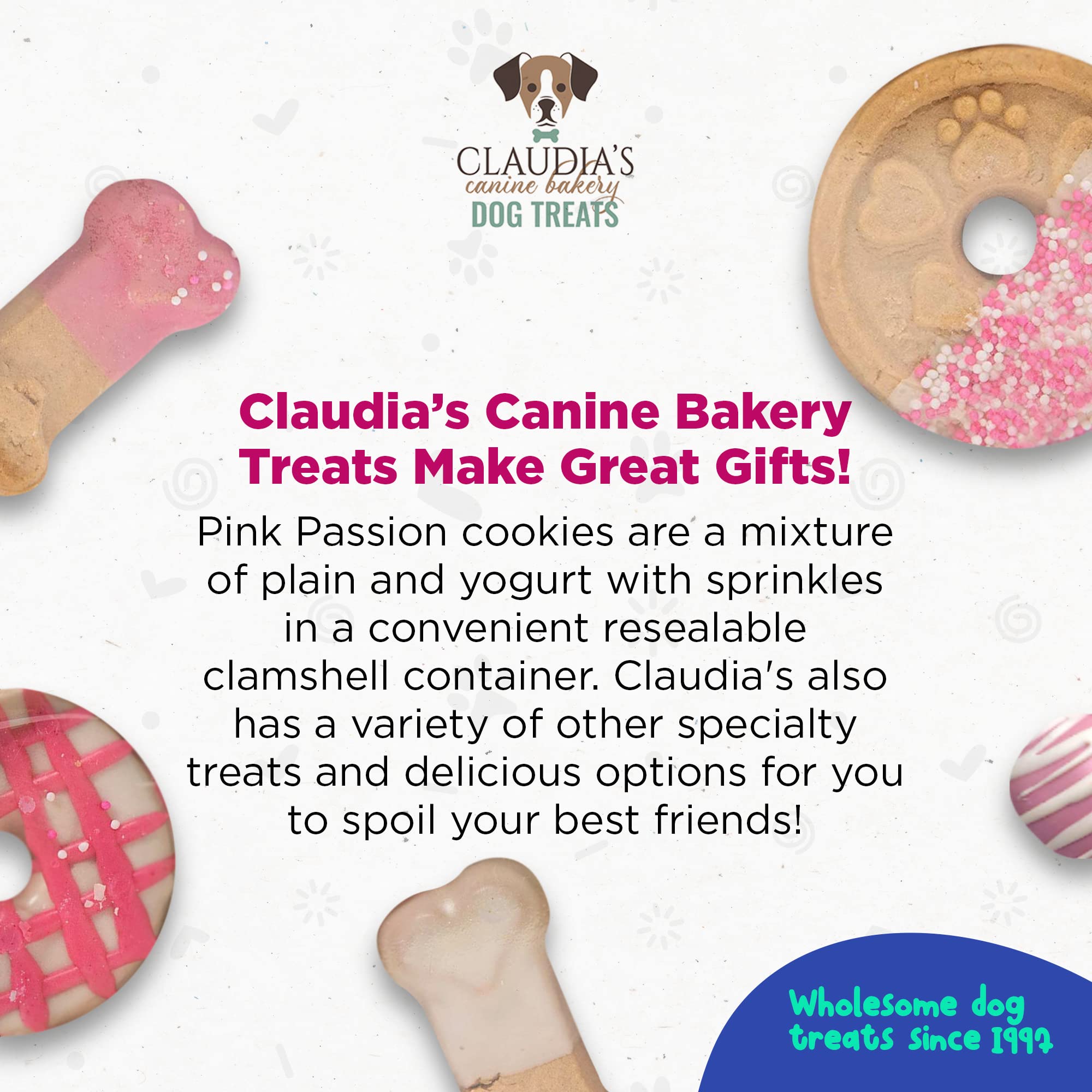 Panadería Canina de Claudia galletas rosa-pasión regalo corporativo.