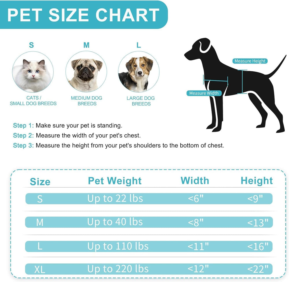 ClawJaw apertura y medidas; adecuada para perros de hasta 18 kg.