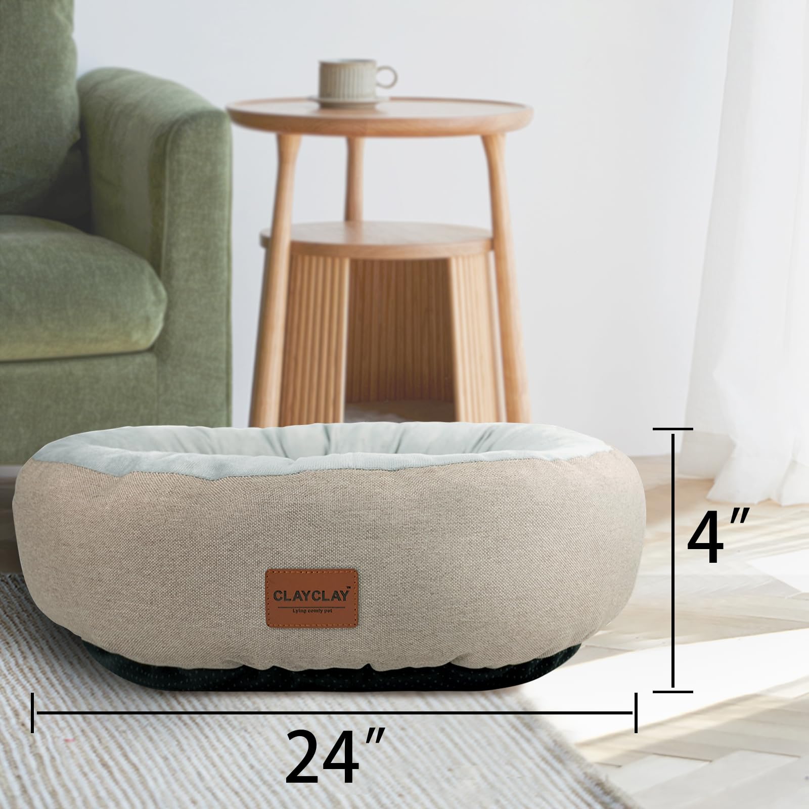 CLAYCLAY cama gato redonda diseño duradero, materiales seguros para mascotas.