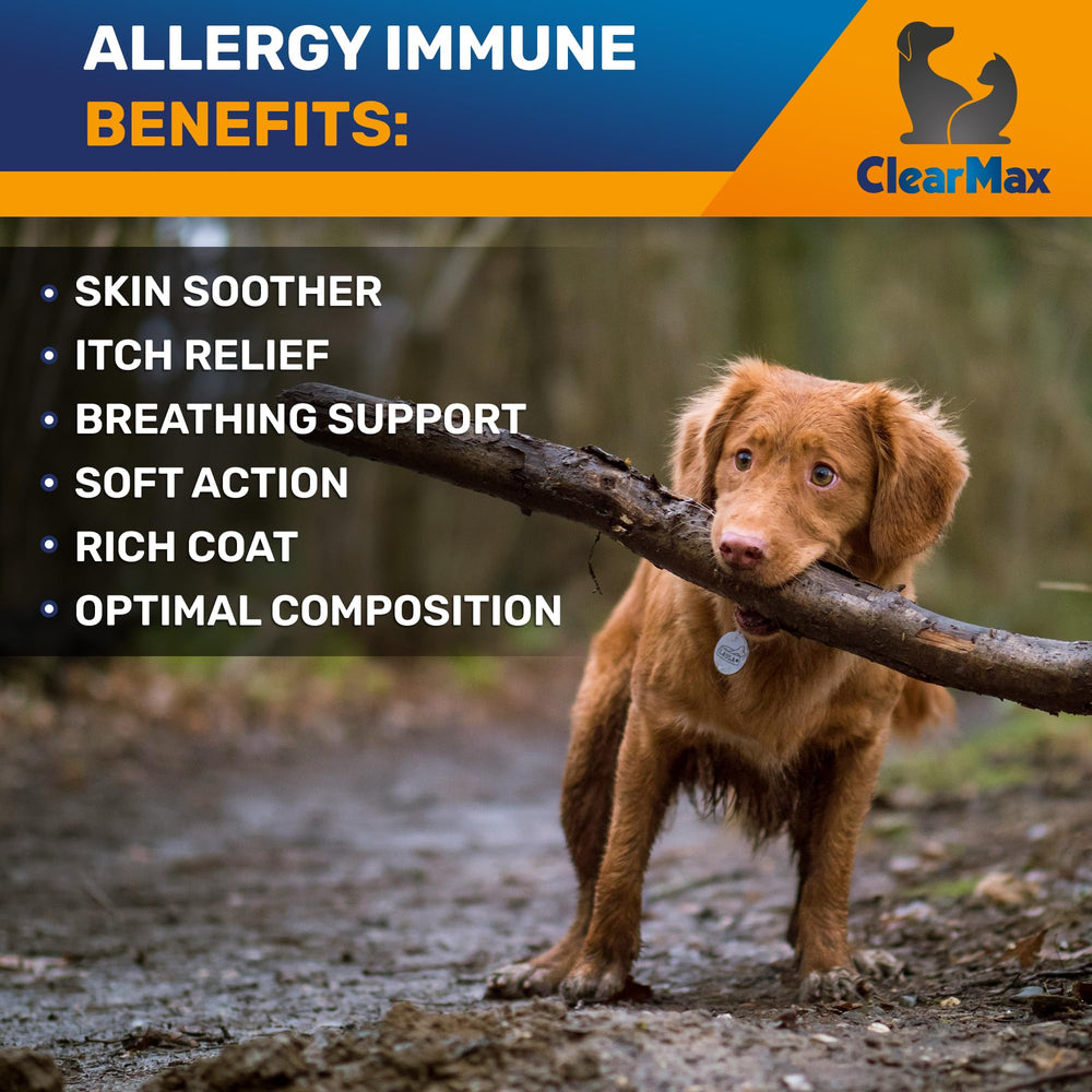 Clear Max para alergia en perros: gotas fáciles de administrar para uso diario.